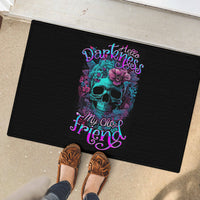 Flower Skull Rubber Doormat Hello Darkness My Old Friend - Wonder Print Shop