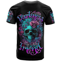 Flower Skull T Shirt Hello Darkness My Old Friend - Wonder Print Shop