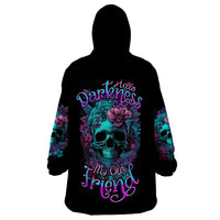 Flower Skull Wearable Blanket Hoodie Hello Darkness My Old Friend - Wonder Print Shop