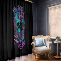 Flower Skull Window Curtain Hello Darkness My Old Friend - Wonder Print Shop