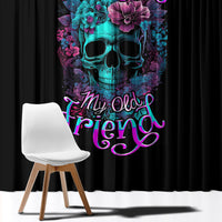 Flower Skull Window Curtain Hello Darkness My Old Friend - Wonder Print Shop