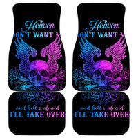 Wings Skull Car Mats Heaven Don't Want Me Hell Afraid I Take Over - Wonder Print Shop