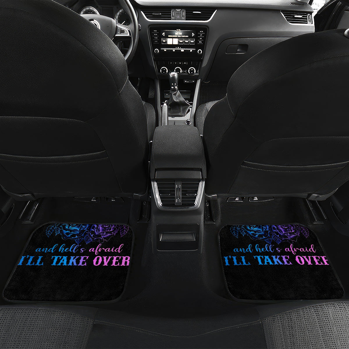 Wings Skull Car Mats Heaven Don't Want Me Hell Afraid I Take Over - Wonder Print Shop