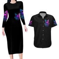 Wings Skull Couples Matching Long Sleeve Bodycon Dress and Hawaiian Shirt Heaven Don't Want Me Hell Afraid I Take Over - Wonder Print Shop