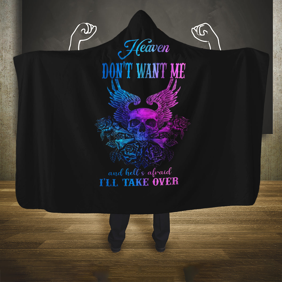 wings-skull-hooded-blanket-heaven-dont-want-me-hell-afraid-i-take-over