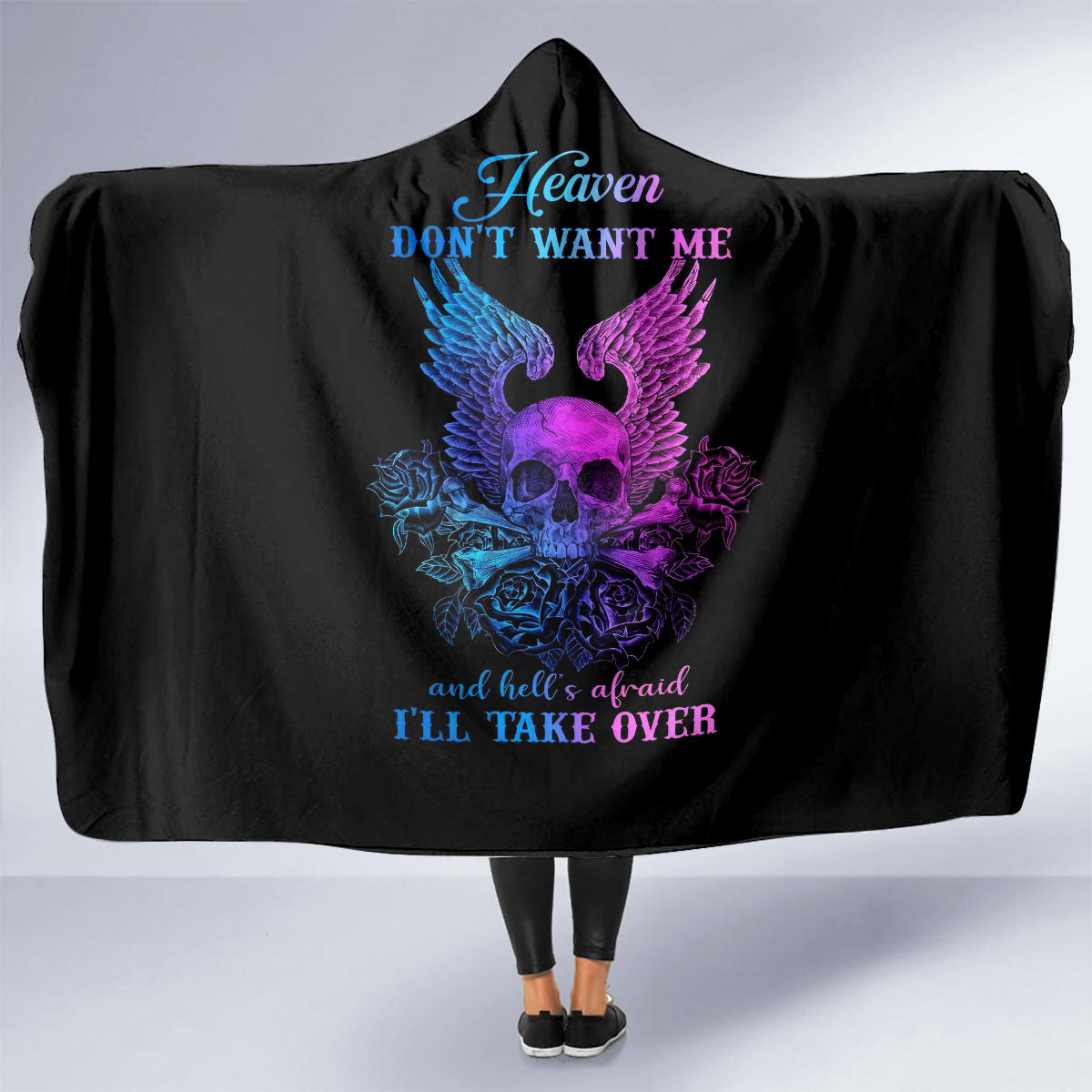 wings-skull-hooded-blanket-heaven-dont-want-me-hell-afraid-i-take-over