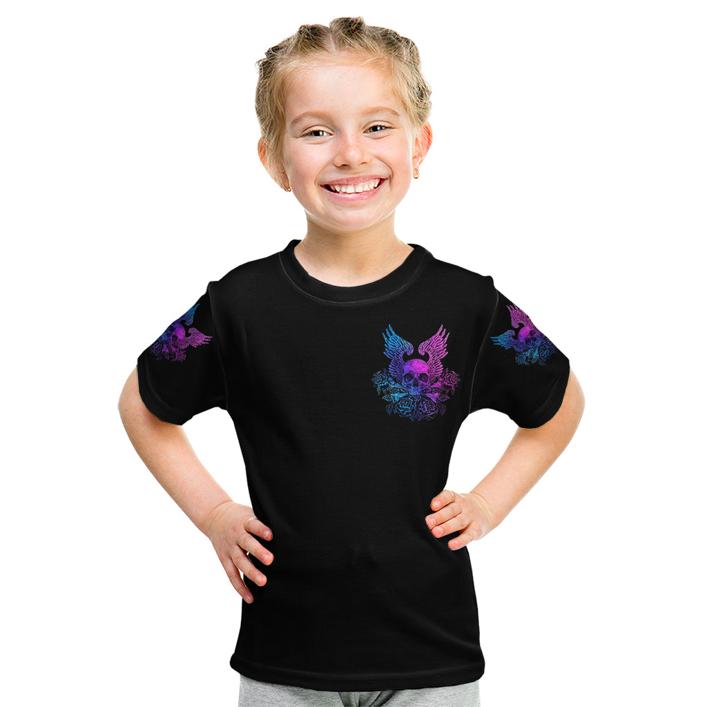 Wings Skull Kid T Shirt Heaven Don't Want Me Hell Afraid I Take Over - Wonder Print Shop