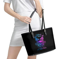 Wings Skull Leather Tote Bag Heaven Don't Want Me Hell Afraid I Take Over - Wonder Print Shop