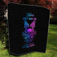 Wings Skull Quilt Heaven Don't Want Me Hell Afraid I Take Over - Wonder Print Shop