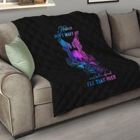 Wings Skull Quilt Heaven Don't Want Me Hell Afraid I Take Over - Wonder Print Shop
