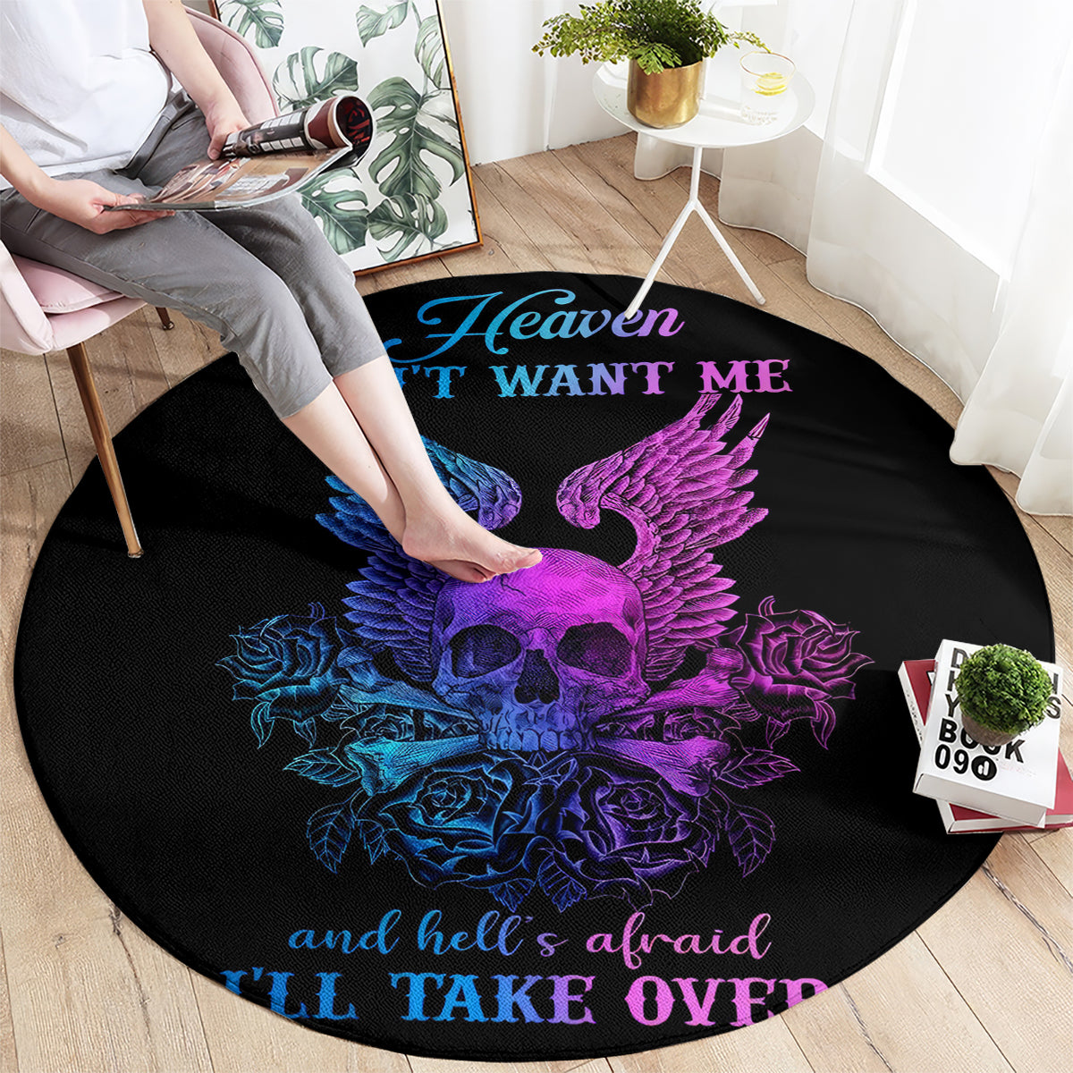 wings-skull-round-carpet-heaven-dont-want-me-hell-afraid-i-take-over