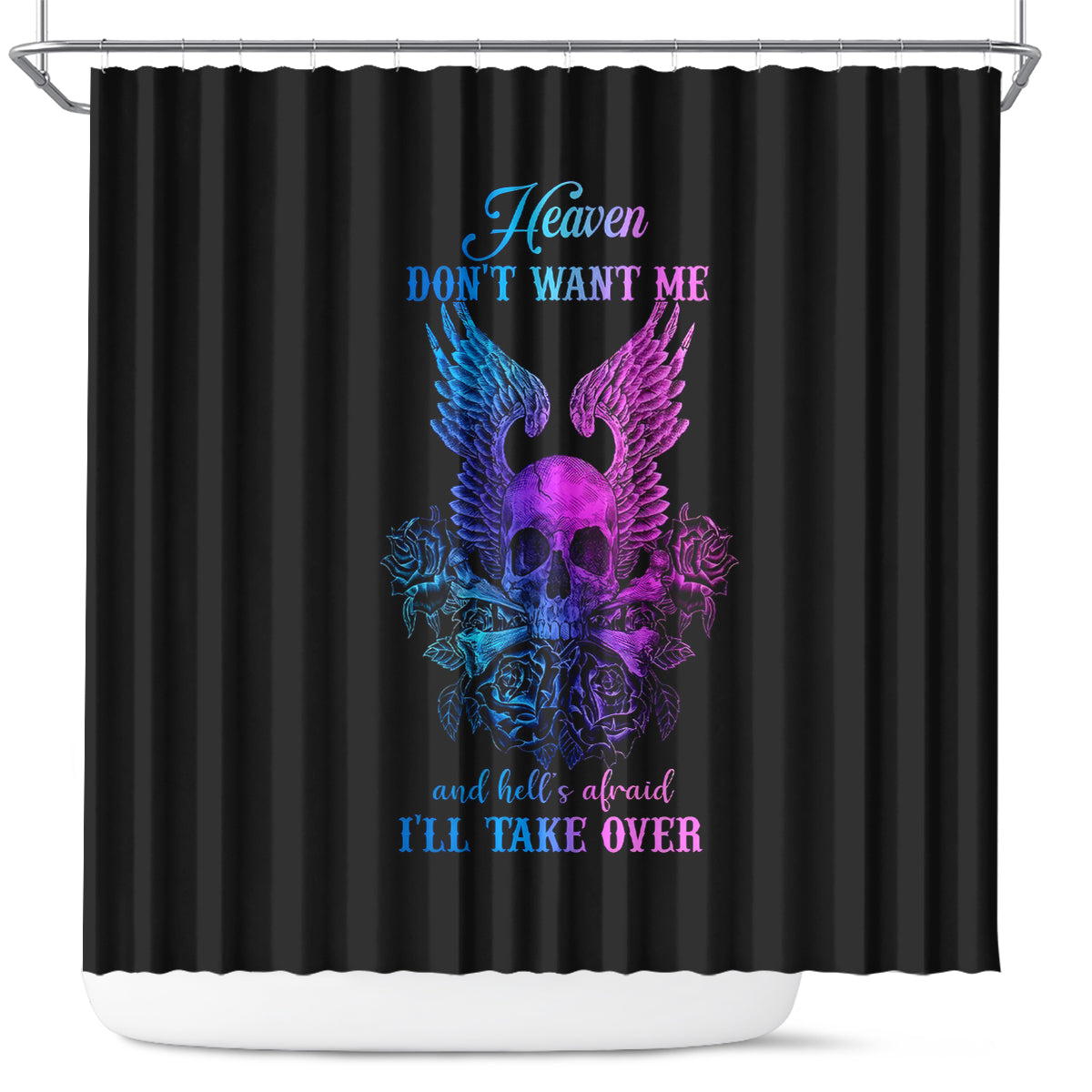 wings-skull-shower-curtain-heaven-dont-want-me-hell-afraid-i-take-over