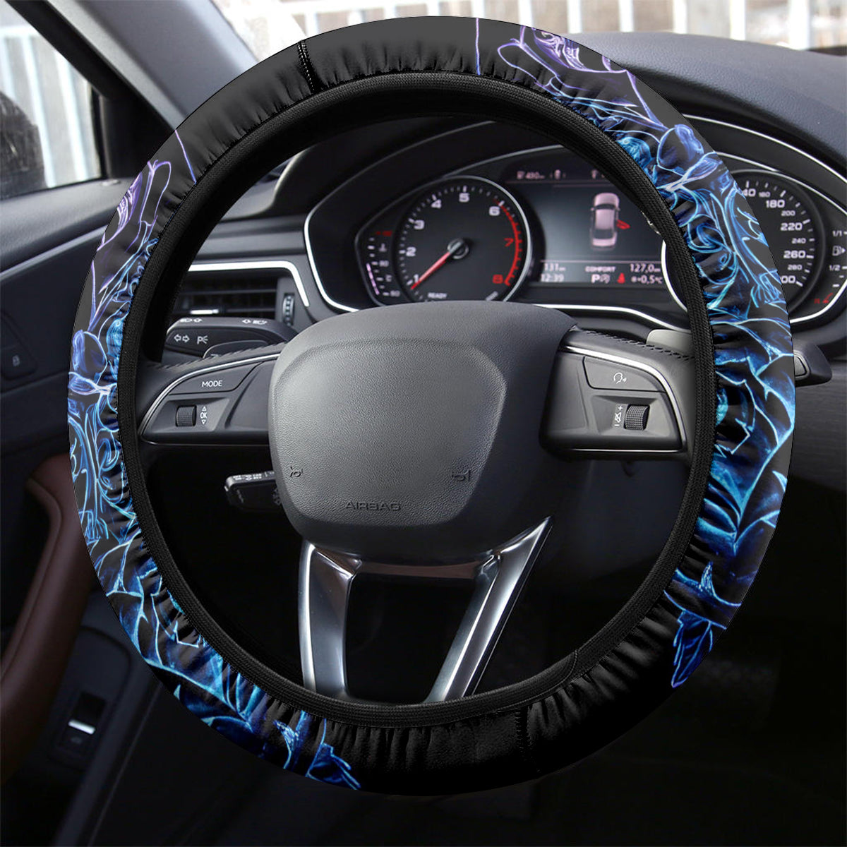 Wings Skull Steering Wheel Cover Heaven Don't Want Me Hell Afraid I Take Over - Wonder Print Shop