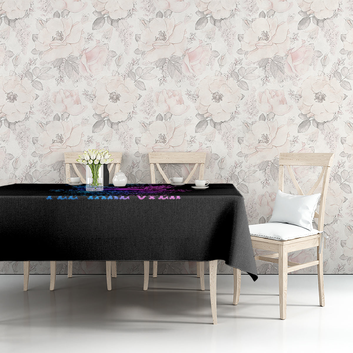 Wings Skull Tablecloth Heaven Don't Want Me Hell Afraid I Take Over - Wonder Print Shop