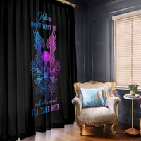 Wings Skull Window Curtain Heaven Don't Want Me Hell Afraid I Take Over - Wonder Print Shop