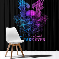 Wings Skull Window Curtain Heaven Don't Want Me Hell Afraid I Take Over - Wonder Print Shop