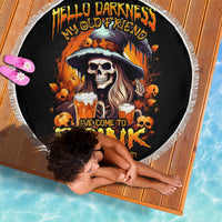 Witch Skull Beach Blanket Hello Darkness My Old Friend I Come To Drink With You - Wonder Print Shop