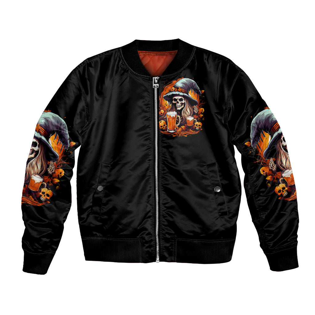 Witch Skull Bomber Jacket Hello Darkness My Old Friend I Come To Drink With You - Wonder Print Shop
