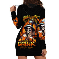 Witch Skull Hoodie Dress Hello Darkness My Old Friend I Come To Drink With You - Wonder Print Shop