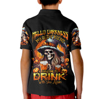 Witch Skull Kid Polo Shirt Hello Darkness My Old Friend I Come To Drink With You - Wonder Print Shop