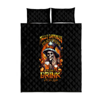 Witch Skull Quilt Bed Set Hello Darkness My Old Friend I Come To Drink With You - Wonder Print Shop