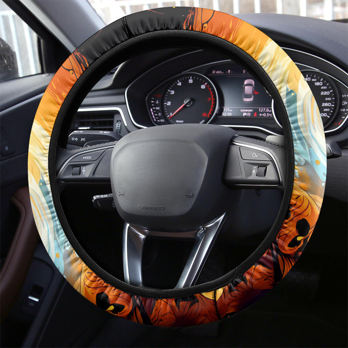 Witch Skull Steering Wheel Cover Hello Darkness My Old Friend I Come To Drink With You - Wonder Print Shop