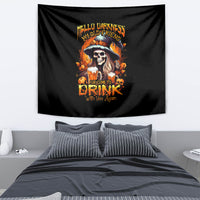 Witch Skull Tapestry Hello Darkness My Old Friend I Come To Drink With You - Wonder Print Shop