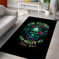 Tropical Skull Area Rug I'm Blunt Because God Rolled Me That Way - Wonder Print Shop