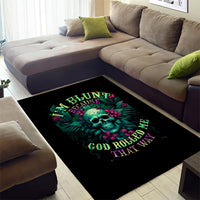 Tropical Skull Area Rug I'm Blunt Because God Rolled Me That Way - Wonder Print Shop