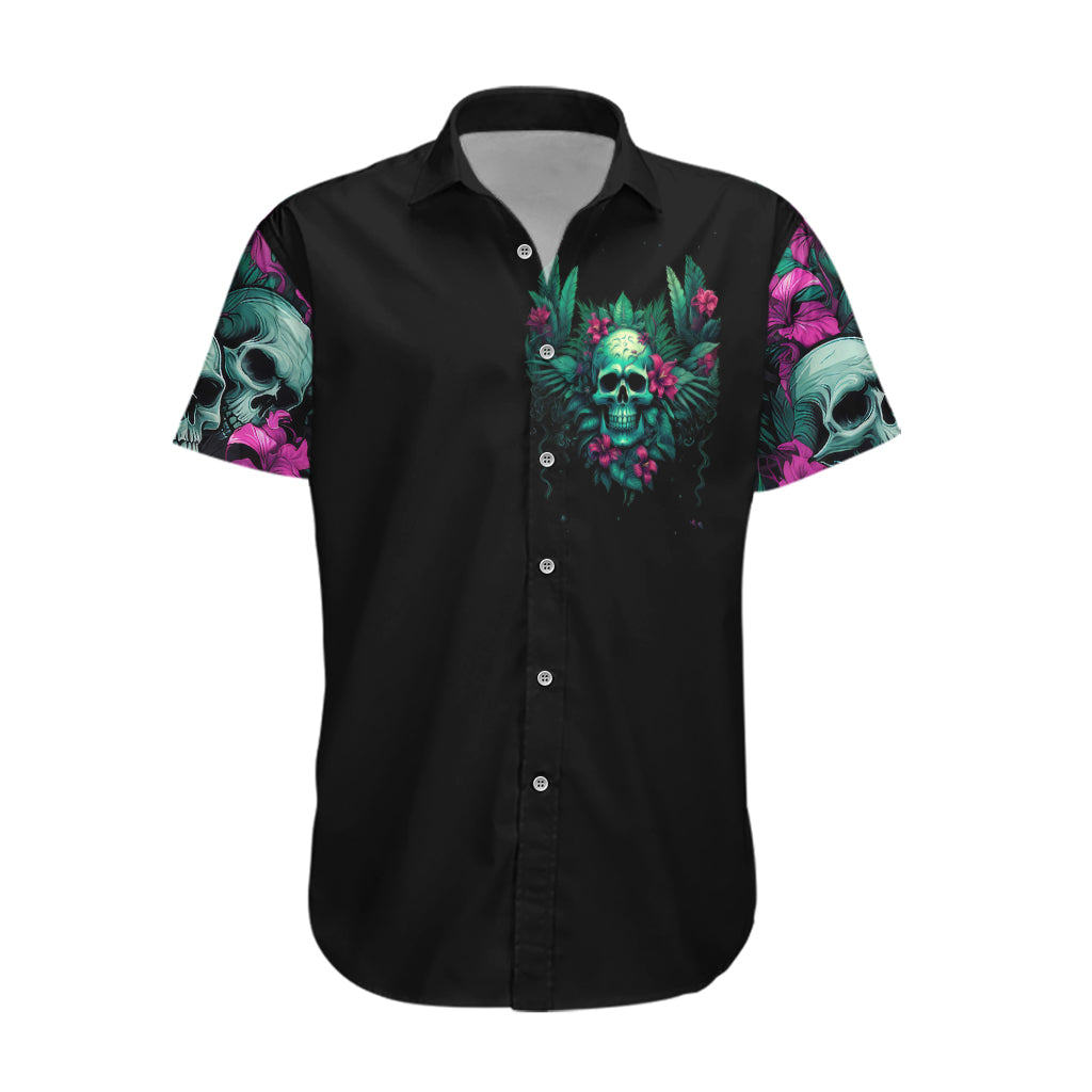 Tropical Skull Hawaiian Shirt I'm Blunt Because God Rolled Me That Way - Wonder Print Shop