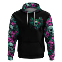 Tropical Skull Hoodie I'm Blunt Because God Rolled Me That Way - Wonder Print Shop