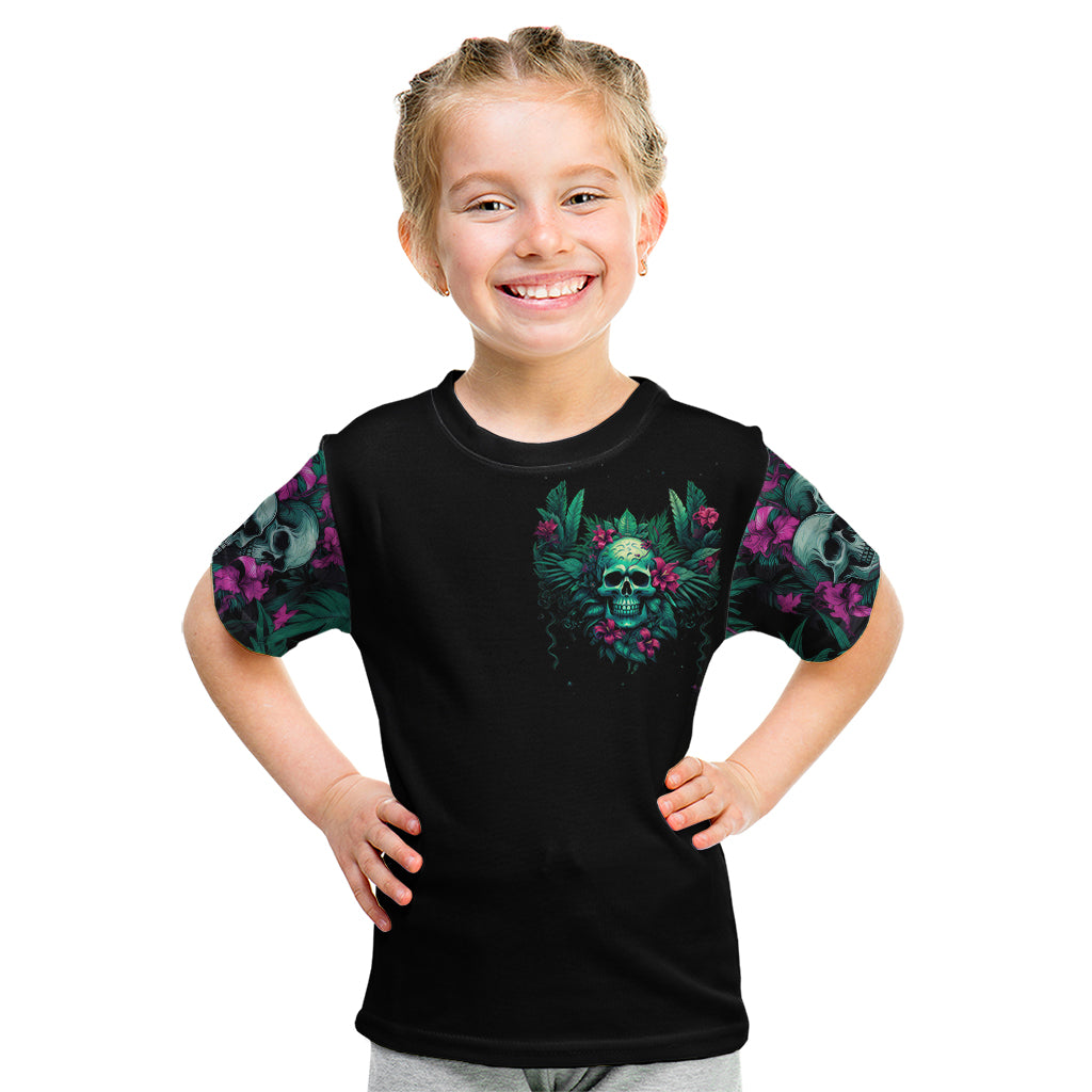 Tropical Skull Kid T Shirt I'm Blunt Because God Rolled Me That Way - Wonder Print Shop