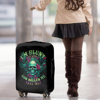 Tropical Skull Luggage Cover I'm Blunt Because God Rolled Me That Way - Wonder Print Shop