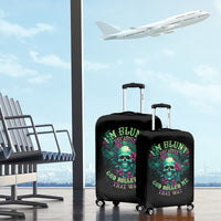 Tropical Skull Luggage Cover I'm Blunt Because God Rolled Me That Way - Wonder Print Shop