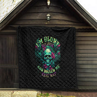 Tropical Skull Quilt I'm Blunt Because God Rolled Me That Way - Wonder Print Shop