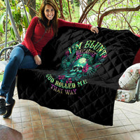 Tropical Skull Quilt I'm Blunt Because God Rolled Me That Way - Wonder Print Shop
