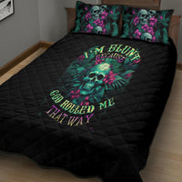 Tropical Skull Quilt Bed Set I'm Blunt Because God Rolled Me That Way - Wonder Print Shop