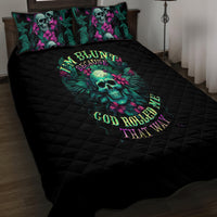 Tropical Skull Quilt Bed Set I'm Blunt Because God Rolled Me That Way - Wonder Print Shop
