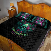 Tropical Skull Quilt Bed Set I'm Blunt Because God Rolled Me That Way - Wonder Print Shop