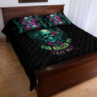 Tropical Skull Quilt Bed Set I'm Blunt Because God Rolled Me That Way - Wonder Print Shop