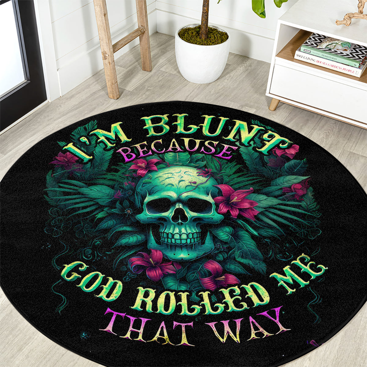 tropical-skull-round-carpet-im-blunt-because-god-rolled-me-that-way