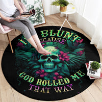 tropical-skull-round-carpet-im-blunt-because-god-rolled-me-that-way