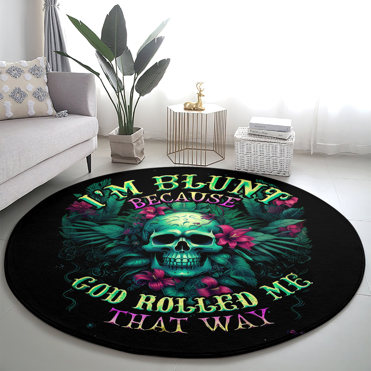 tropical-skull-round-carpet-im-blunt-because-god-rolled-me-that-way