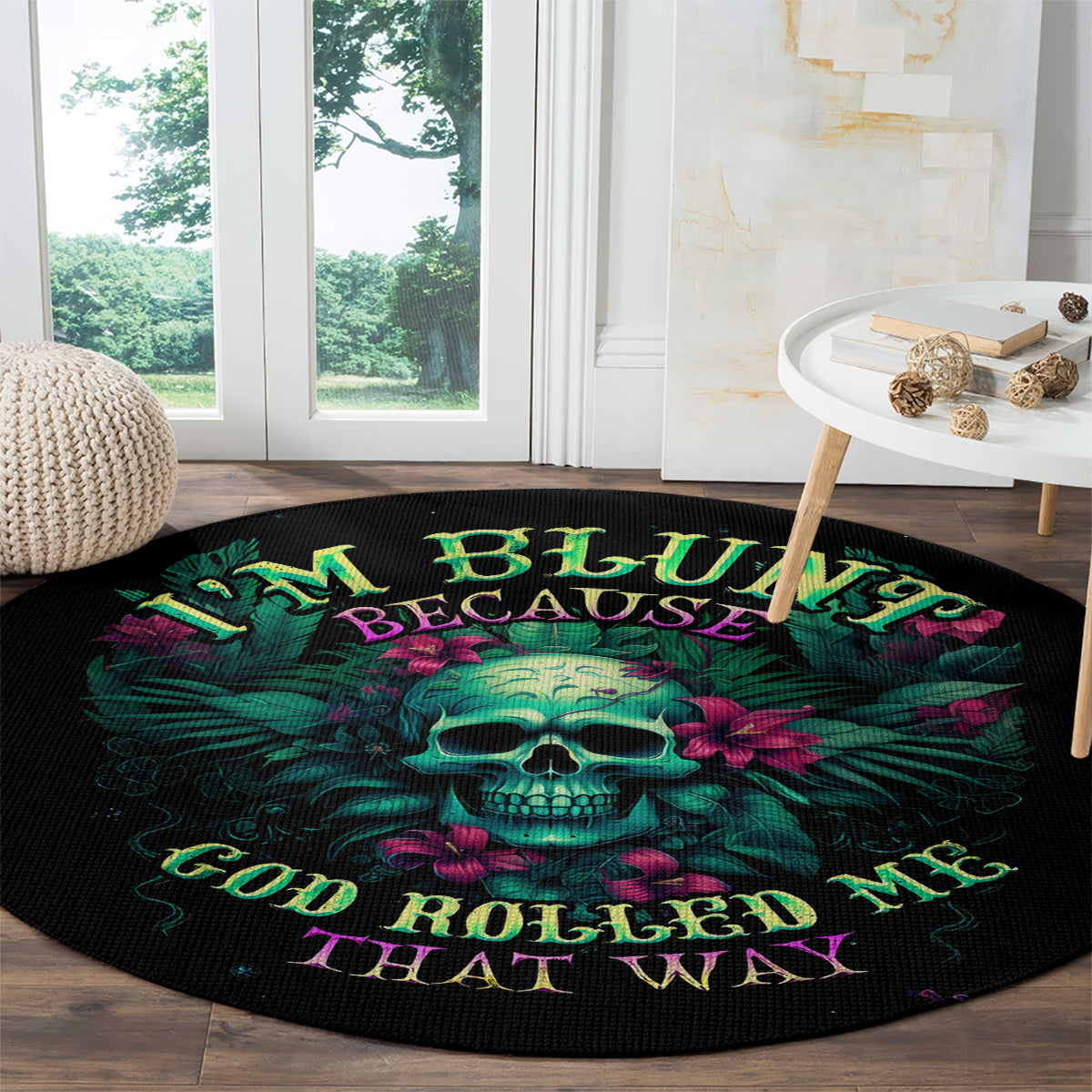 tropical-skull-round-carpet-im-blunt-because-god-rolled-me-that-way