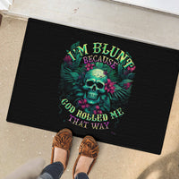 Tropical Skull Rubber Doormat I'm Blunt Because God Rolled Me That Way - Wonder Print Shop