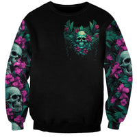 Tropical Skull Sweatshirt I'm Blunt Because God Rolled Me That Way - Wonder Print Shop