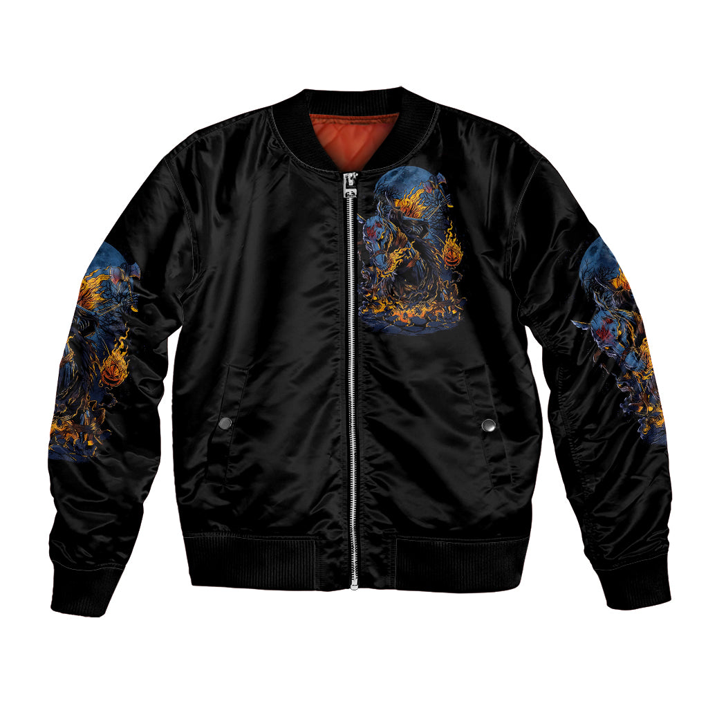 Jack O Lantern Skull Bomber Jacket I Can Fix Stupid But It's Gonna Hurt - Wonder Print Shop