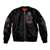 Jack O Lantern Skull Bomber Jacket I Can Fix Stupid But It's Gonna Hurt - Wonder Print Shop