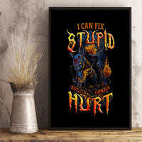 Jack O Lantern Skull Canvas Wall Art I Can Fix Stupid But It's Gonna Hurt - Wonder Print Shop