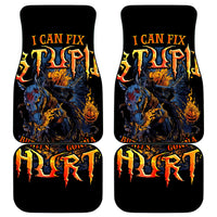 Jack O Lantern Skull Car Mats I Can Fix Stupid But It's Gonna Hurt - Wonder Print Shop